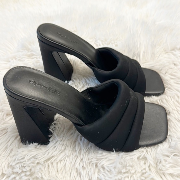 NEW Open Edit x Nordstroms Black square toe cushioned heels women size 6.5 - Picture 4 of 7
